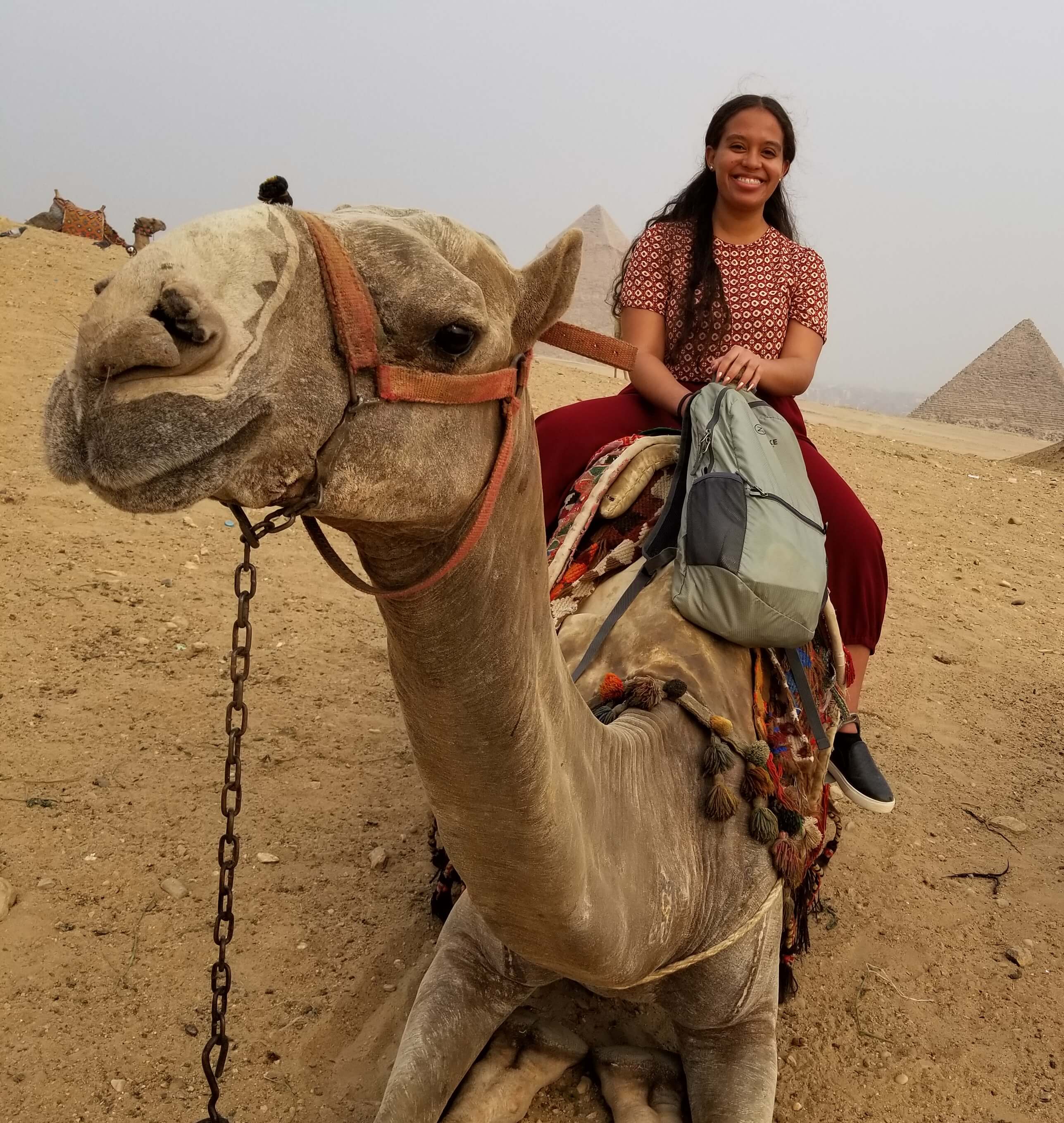 JJ on a camel in Egypt