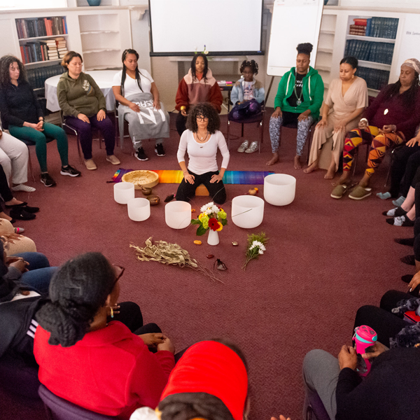 CAB members in a healing circle