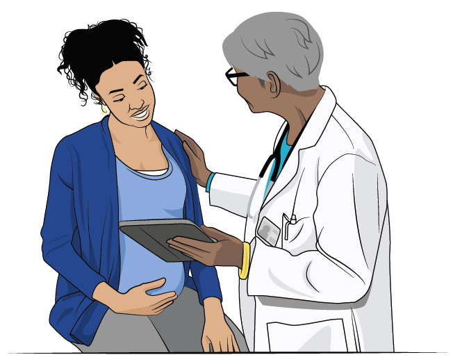 Provider speaking to a pregnant woman
